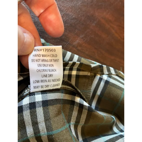 0247 NWOT Size Small **Jodifil** Green Plaid Shirt Dress. - Picture 13 of 14